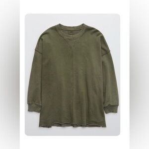 Aerie Down To Earth Oversized Sweatshirt - Festive Olive - Large